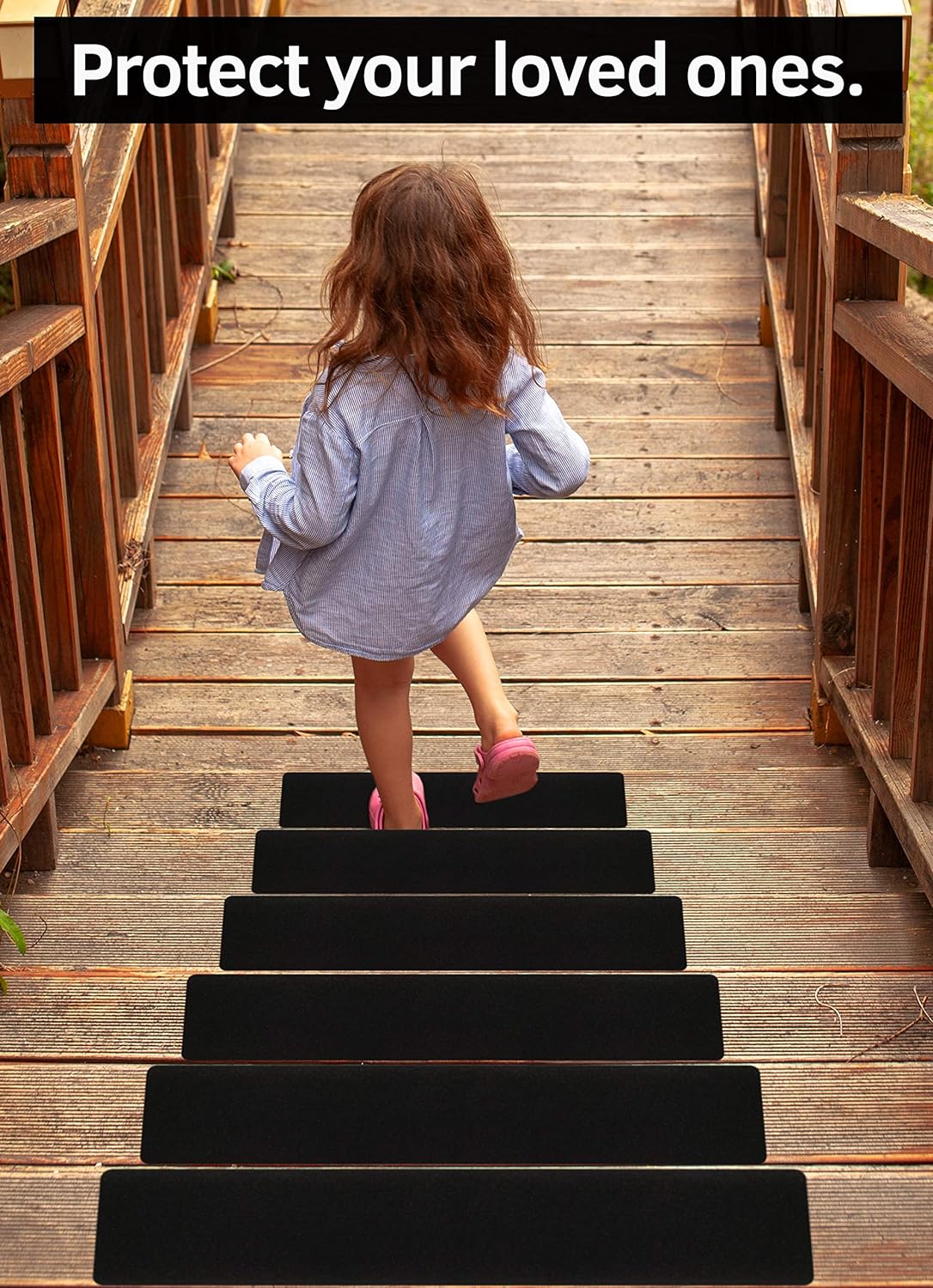 Non-Slip Stair Treads Tape for Outdoor Stairs: Black Anti-Slip Strips