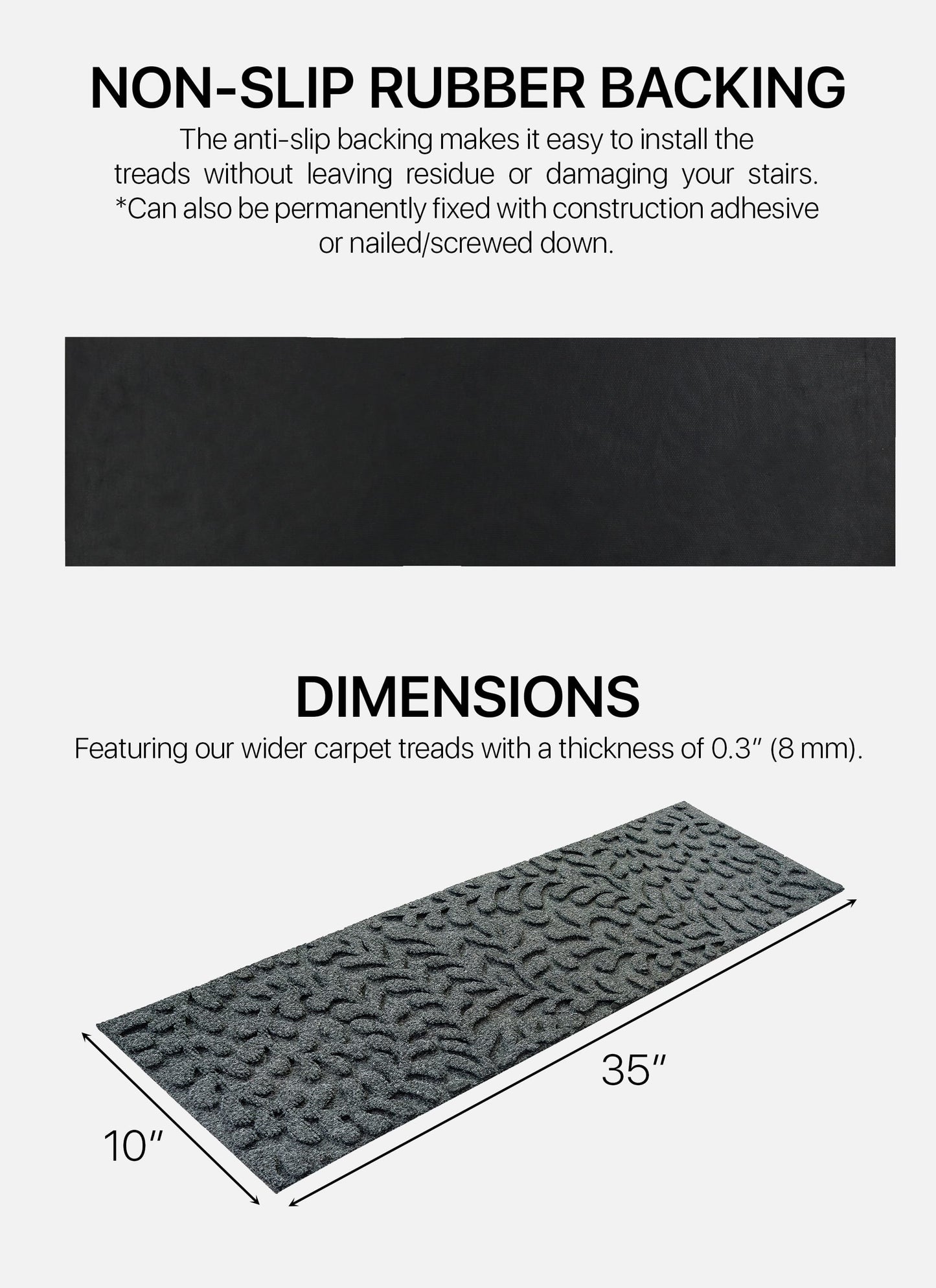 Waterhog Carpet Treads with Rubber Backing for Outdoor Stairs with Floral Design