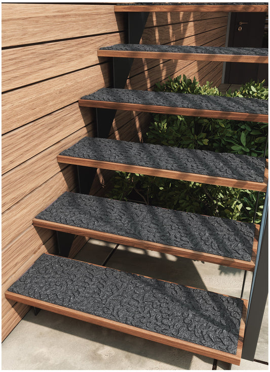 Waterhog Carpet Treads with Rubber Backing for Outdoor Stairs with Floral Design